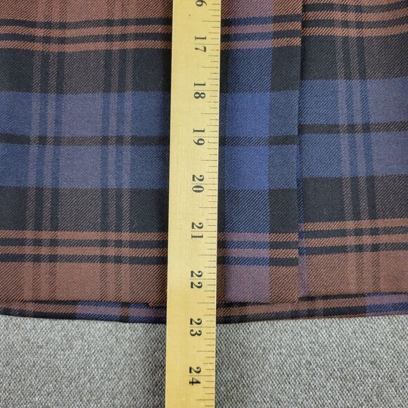 346 Brooks Bothers Size 10 Brown Blue Tartan Plaid Skirt 1034 - Picture 7 of 7